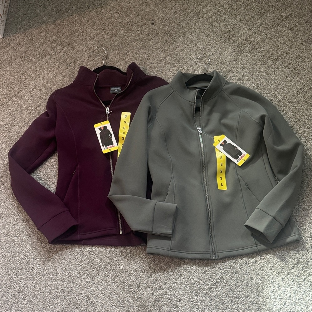 Stylish Zip-Up Jackets in Purple and Gray